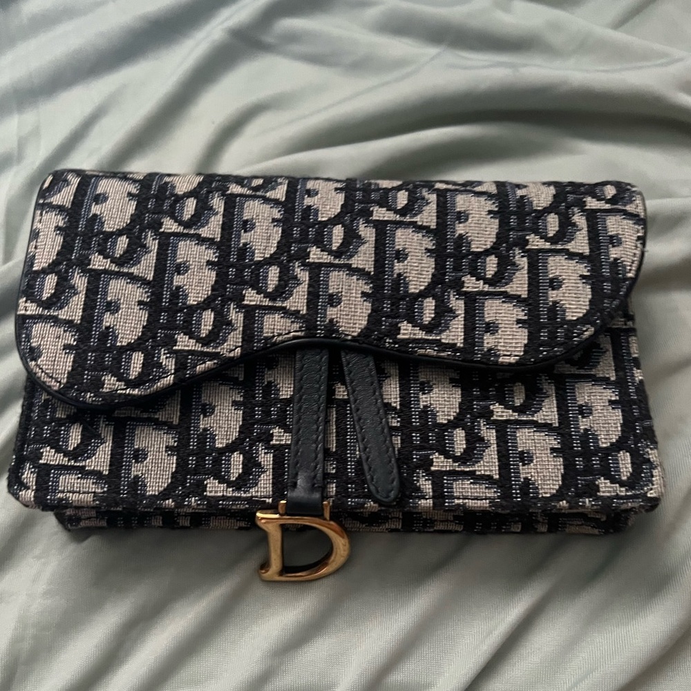 CHRISTIAN DIOR
Saddle Oblique Canvas Belt Bag Navy Blue